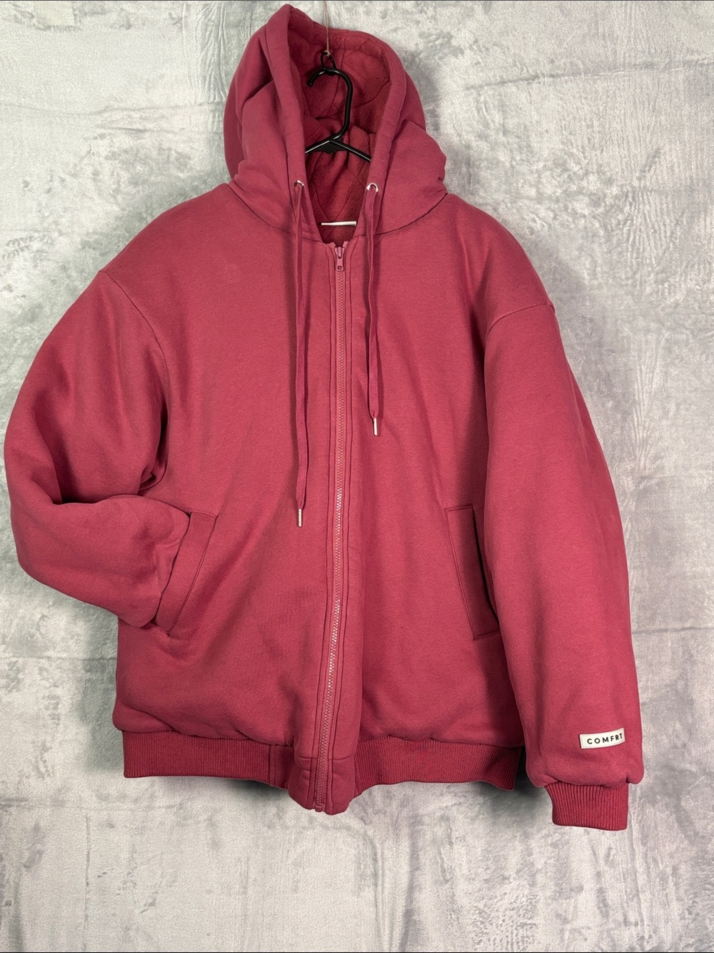 Comfrt Limited Edition Hooded Fill Zip Weighted Hoodie Oversized Size Medium